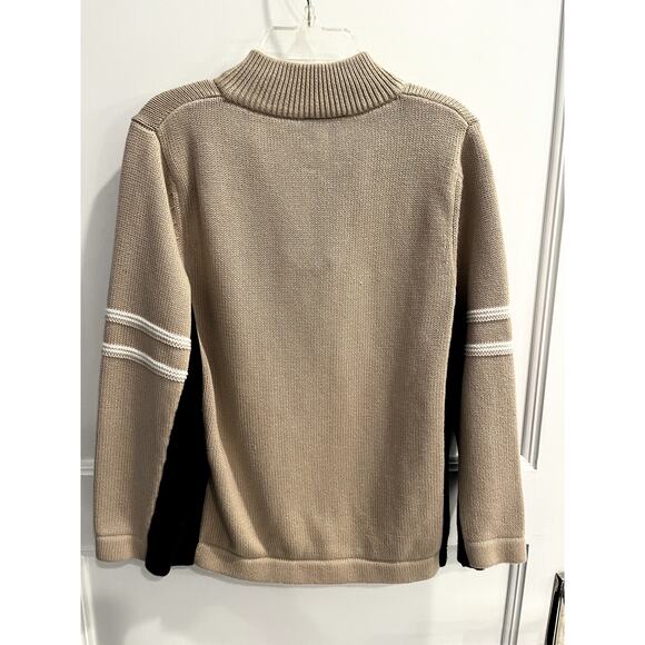 Hanna Andersson Size 110 Boys Quarter Zip Sweater Tan Black - Picture 5 of 5
